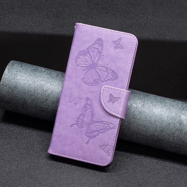 Butterfly iPhone 16 Pro Max nahkakotelo - Violetti Purple