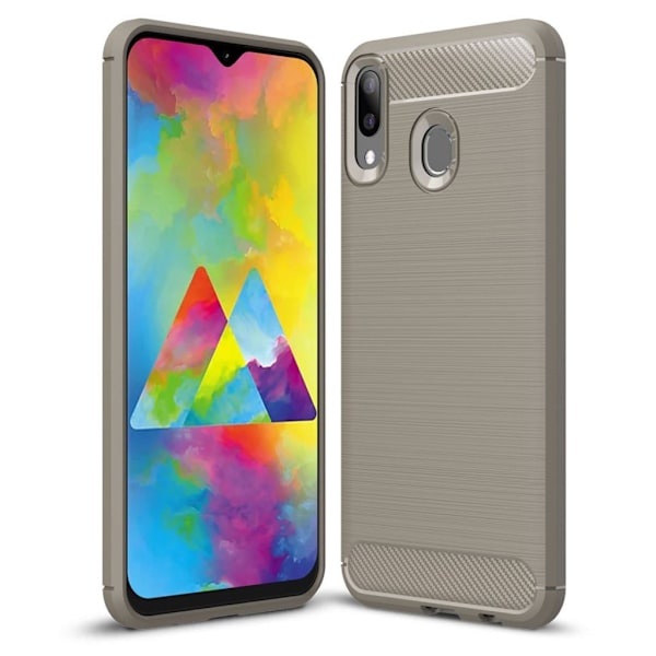 Carbon Flex Samsung Galaxy M20 skal - Silver/Grå Silvergrå