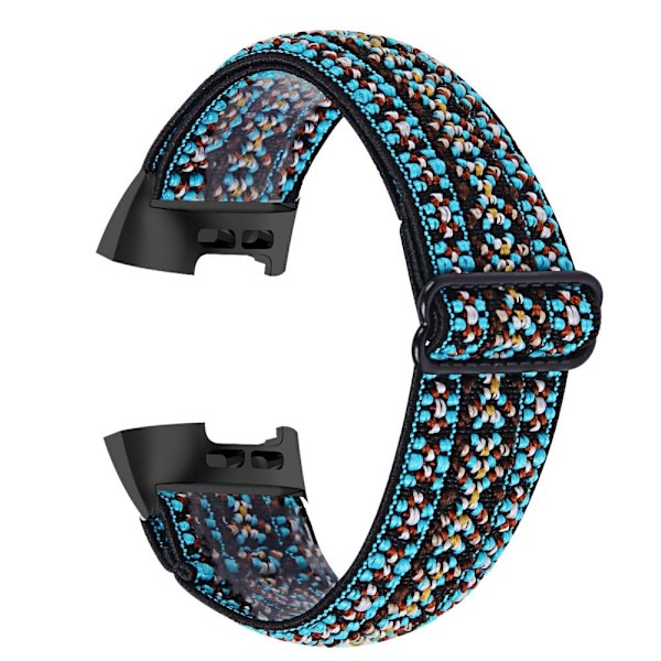 Fitbit Charge 4 / 3 elastisk nylonrem med mönster - Grön Rand Grön