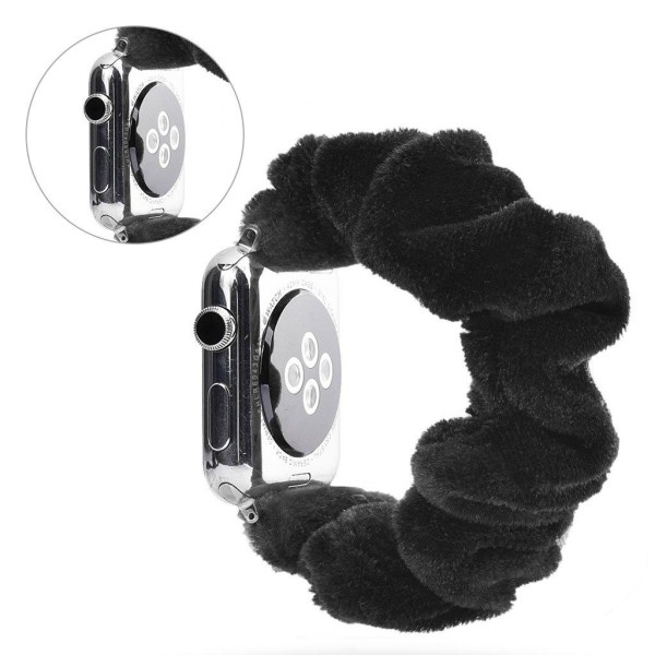 Apple Watch Series 5 40mm mönster trasa klockarmband - svart Svart