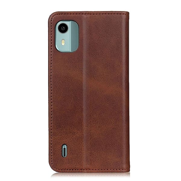 Flip Etui med Pung i Ægte Læder til Nokia C12 Plus / C12 / C12 Pro - Kaffe Brown
