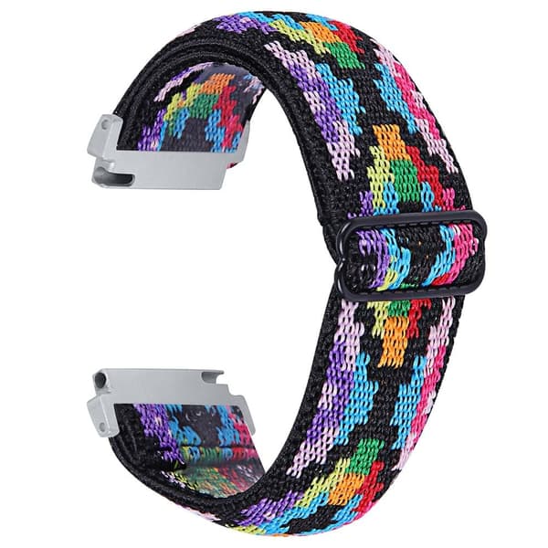 SyncUp Kids Watch Jacquard Elastic Nylon Strap Adjustable Smartwatch Band - Style F Multicolor