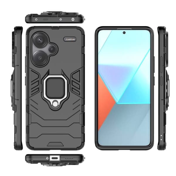 Ring Guard kotelo - Xiaomi Redmi Note 13 Pro+ - Musta Black