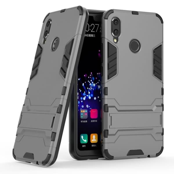 Huawei P Smart Plus beskyttelses deksel av hybrid materiale - grå Silver grey