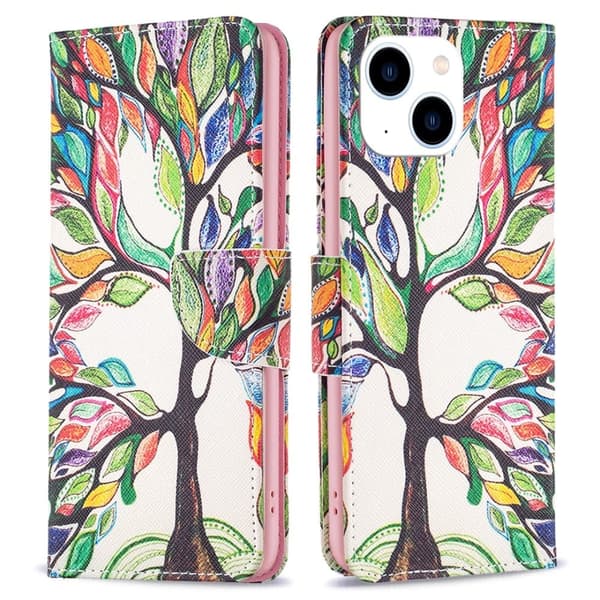 Wonderland iPhone 15 Läppäkotelo - Life Puu Multicolor