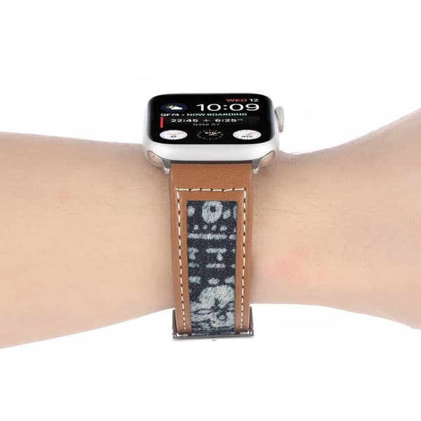 Apple Watch Series 8 (41mm) läderarmband i canvas - Brun / Brun Brun