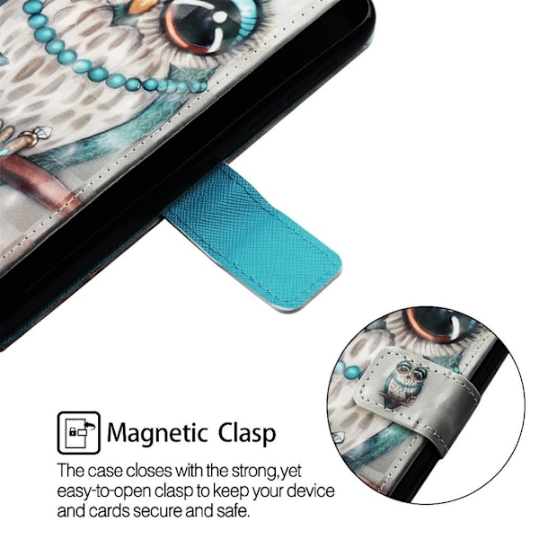 Samsung Galaxy A40 mönstrat läderfodral - Bedårande Uggla multifärg