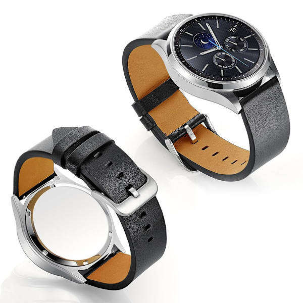 Samsung Gear S3 / Frontier ægte læder Urrem - Sort Black