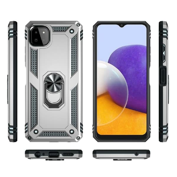 Bofink Combat Samsung Galaxy A22 5G Suojakotelo - Hopea Silver grey
