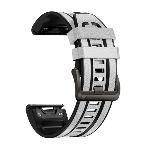 26 mm silikonskinn med silikonklokkerem til Garmin-klokke - Hvit White