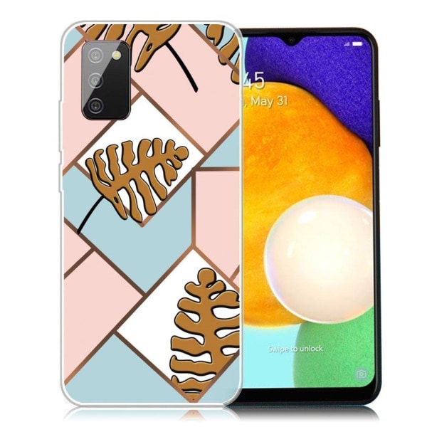 Marble Samsung Galaxy A03s Suojakotelo - Toon Leaves In Pink And Sininen Multicolor