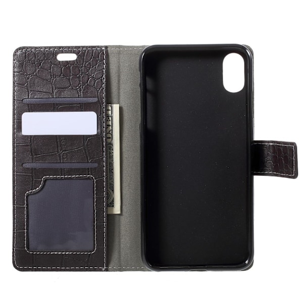 Croco iPhone Xs Max cover - Sort Black