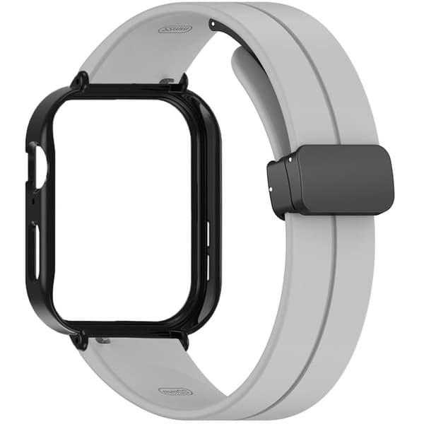 Huawei Watch Fit 3 Klockarmband med magnetiskt spänne Mjukt silikonarmband med BlackBump-resistent klockfodral - Grå Silvergrå