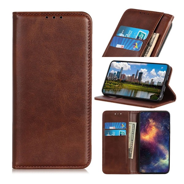 Samsung Galaxy A40 split lædercover - kaffe Brown