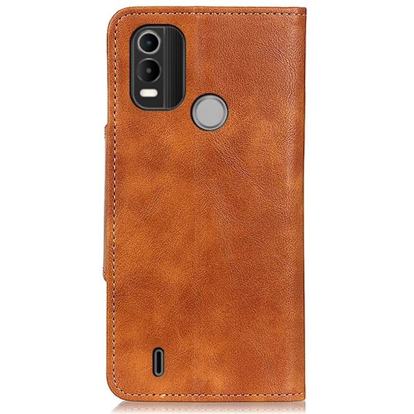 Alpha Nokia C21 Plus nahkainen läppäkotelo - Ruskea Brown