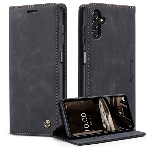 CaseMe Samsung Galaxy A14 Vintage Suojakotelo - Musta Black
