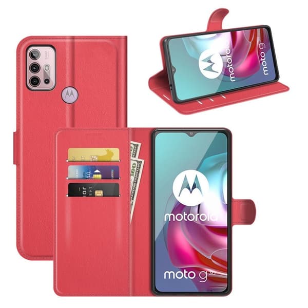 Classic Motorola Moto G30 / G10 Flippetui - Rød Red