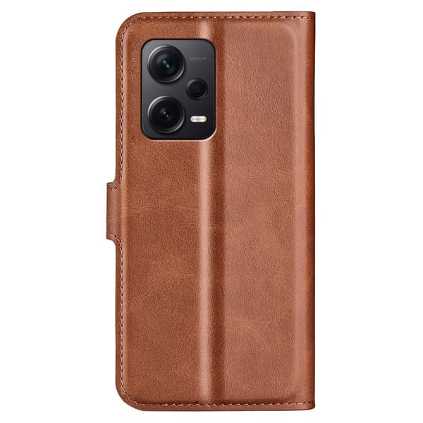 Læderetui med Pung til Xiaomi Redmi Note 12 Pro Plus - Lysebrun Brown