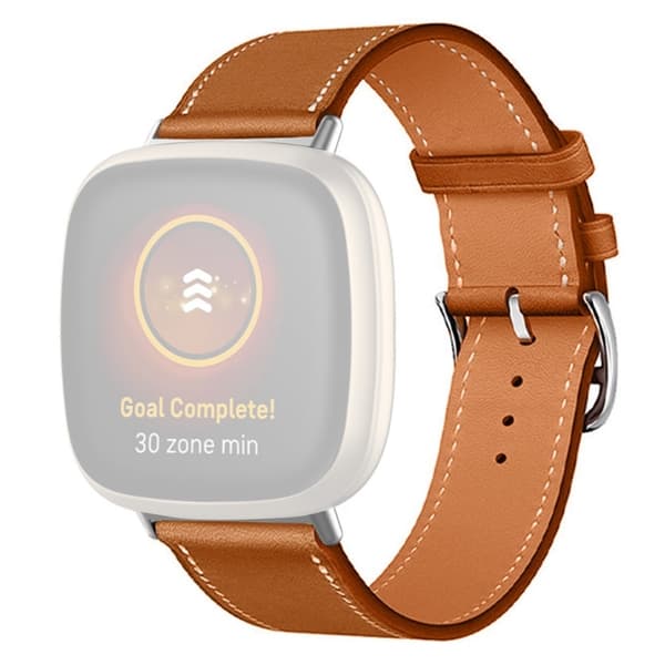 Fitbit Sense 2 / Versa 4 ompelutyylinen aito nahkakellon hihna - Ruskea Brown