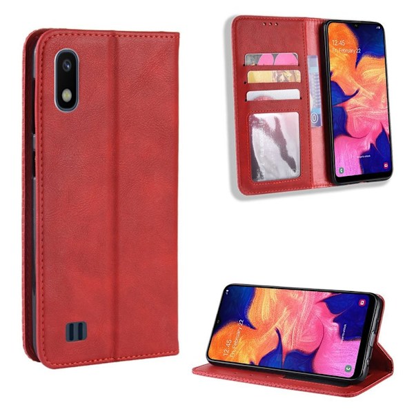 Bofink Vintage läder Samsung Galaxy A10 fodral - Röd Röd
