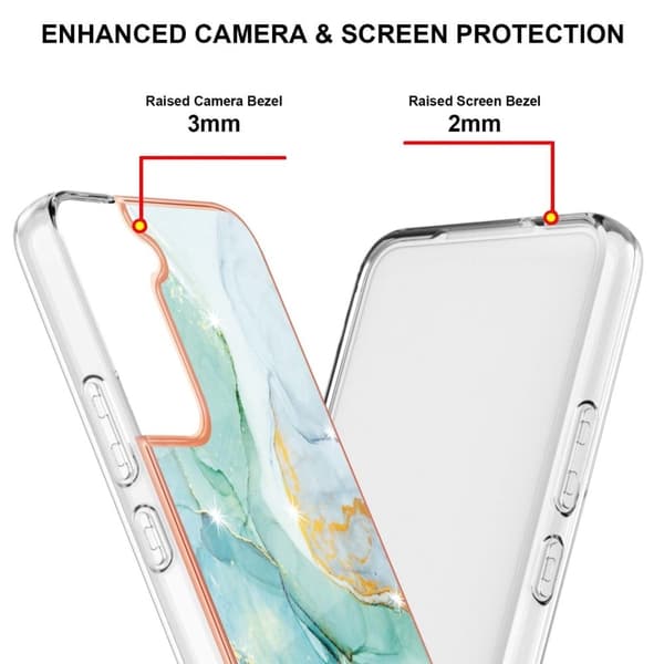 Marble Samsung Galaxy S22 Plus Etui - Grøn Marmor Haze Green