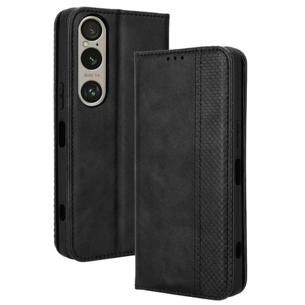 Bofink Vintage Sony Xperia 1 VI læderetui - Sort Black