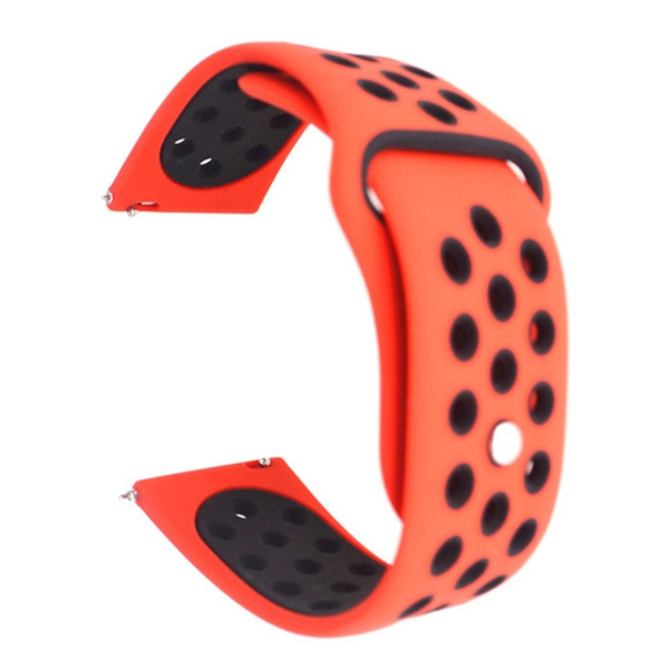 Samsung Galaxy Watch Active tofarvet silikone Urrem - Rød / Sort Multicolor