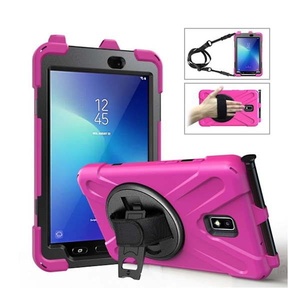 Samsung Galaxy Tab Active 2 X-muotoinen yhdistelmäkotelo - Ruusu Pink