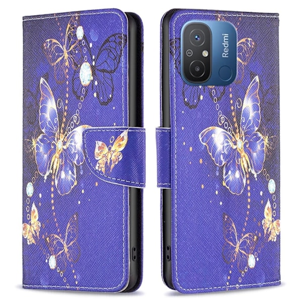 Wonderland Xiaomi Redmi 12C Flip Fodral - Lila Fjärilar Lila