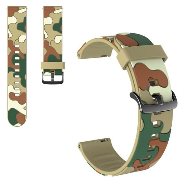 20mm Universal camouflage teemalla kellon hihna - Khaki Green