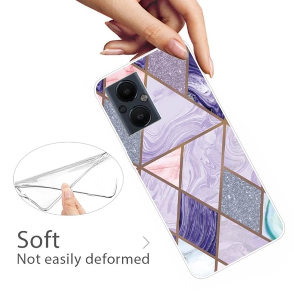 Marmormotiv OnePlus Nord N20 5G skal - Trianglar Och Diamantmarm multifärg