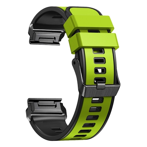 Dobbeltfarvet silikoneurrem til Garmin Watch og Coros Vertix - Lime / Sort Green