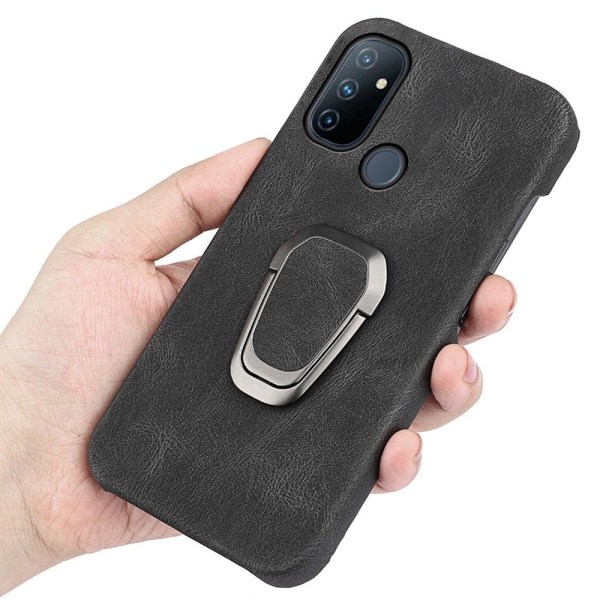 Shockproof leather cover with oval kickstand for OnePlus Nord N1 Grön