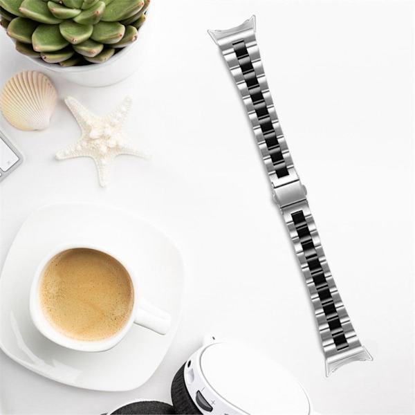 Klockarmband med 3 pärlor i rostfritt stål Google Pixel Watch - Silver / Svart Svart