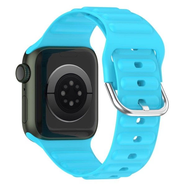 Apple Watch Series 8 (41mm) silikoneurrem i bølgekornstil - Himm Blue