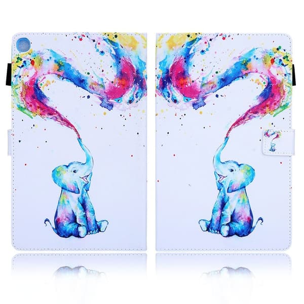 Samsung Galaxy Tab A7 10.4 (2020) bright  læder flip etui - elefant Colorful hvirvel Multicolor