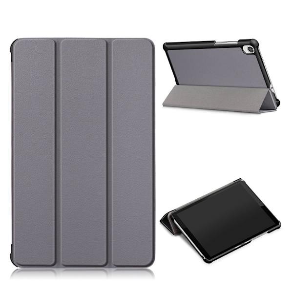 Lenovo Tab M8 flipfodral i litchi-läder - Grå Silvergrå