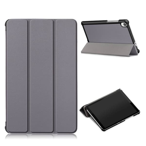Lenovo Tab M8 flipomslag i litchi-læder - Grå Silver grey
