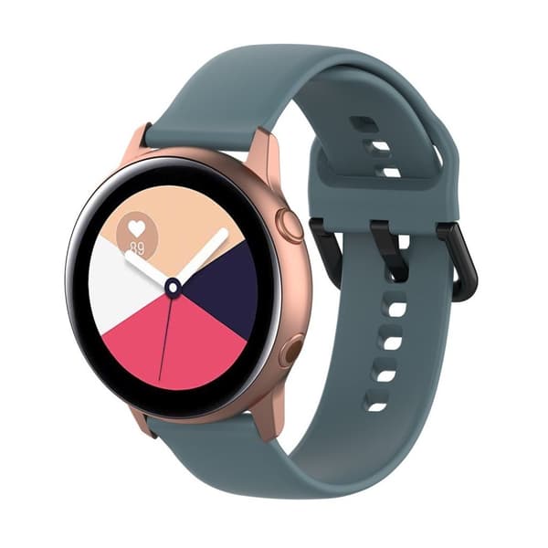 Samsung Galaxy Watch Active -kellon kestävä silikoninen ranneke - Harmaa Silver grey