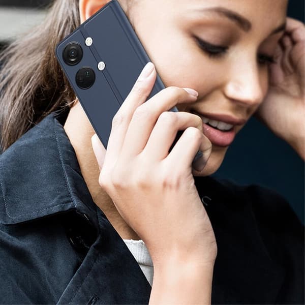 Glatt og tynt premium PU-skinnetui for OnePlus Ace 2V / OnePlus Nord 3 - Blå Blue