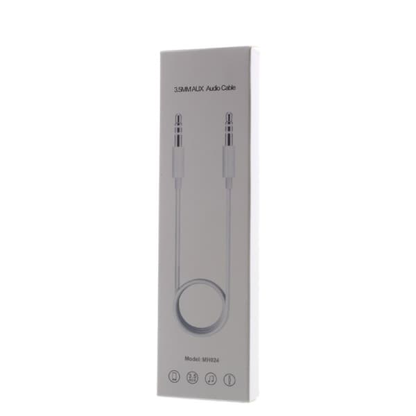 Universaali MH024 3.5mm uros - Uros Stereo Audio Aux Kaapeli White