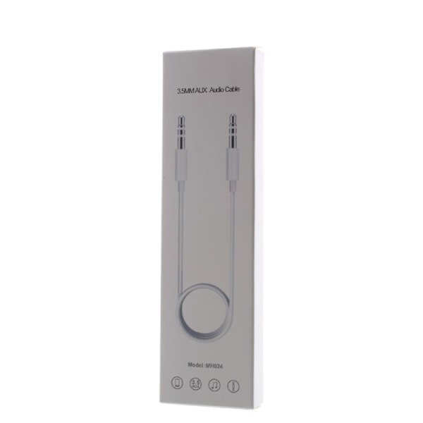 Universel MH024 3.5mm hanstik til hanstik sterio lydkabel 1m White