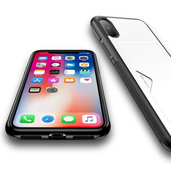 iPhone 9 Plus DUX DUCIS Kova Muovinen Synteetti Nahkainen Takasuoja Kortti Paikalla - Valkoinen White