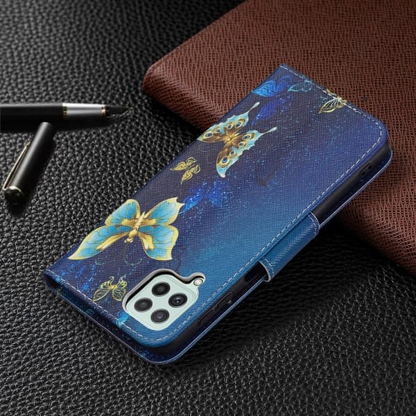 Wonderland Samsung Galaxy A22 4G Flip Etui - Gylden Sommerfugl Multicolor