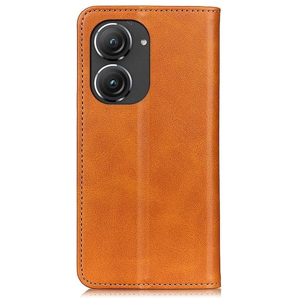 Flip Etui med Pung i Ægte Læder til ASUS Zenfone 9 - Brun Brown