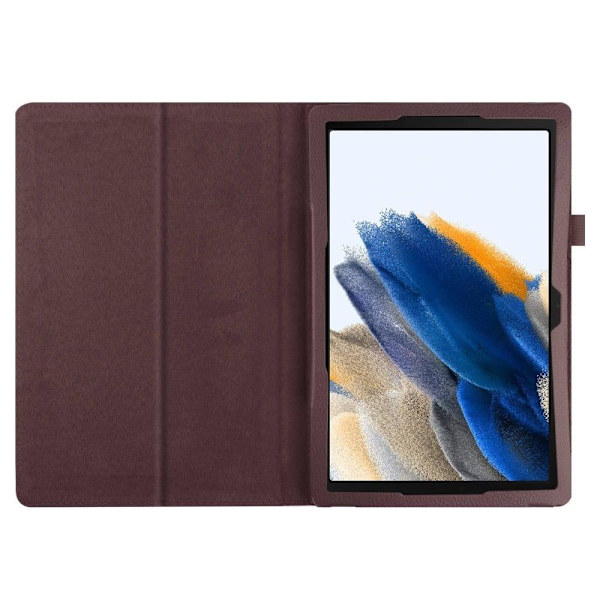 Taitettava kotelo, jossa on Lichi-kuosi Samsung Galaxy Tab A8 10.5 (2021) - Ruskea Brown