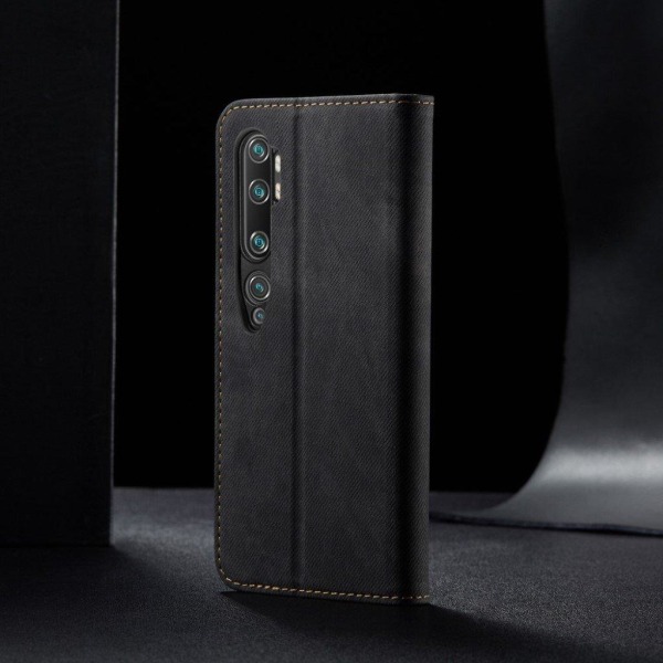 Jeans Xiaomi Mi CC9 Pro / Xiaomi Mi Note 10 / Xiaomi Mi Note 10 Pro flip case - Musta Black