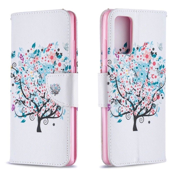 Wonderland Samsung Galaxy Note 20 Flip Etui - Blomst Træ Multicolor