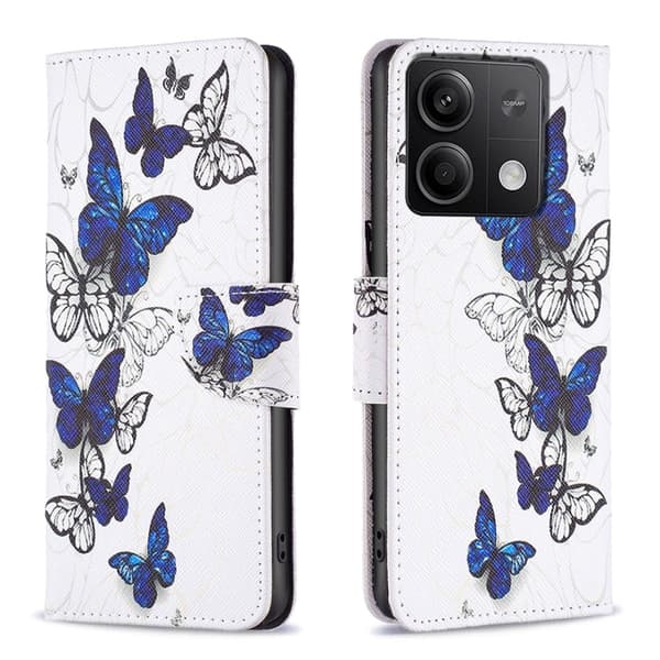 Wonderland Xiaomi Redmi Note 13 4G flip kuoret - Perhoset Blue