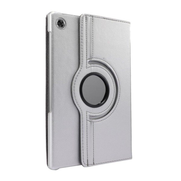 Lenovo Tab M10 FHD Plus 360 degree litchi texture leather case - Silver grey